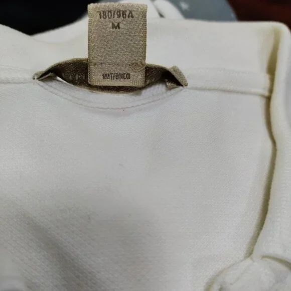 Burberry Brit White Embroidered Logo Plaid Details Placket Polo Shirt Men's M - Picture 13 of 16